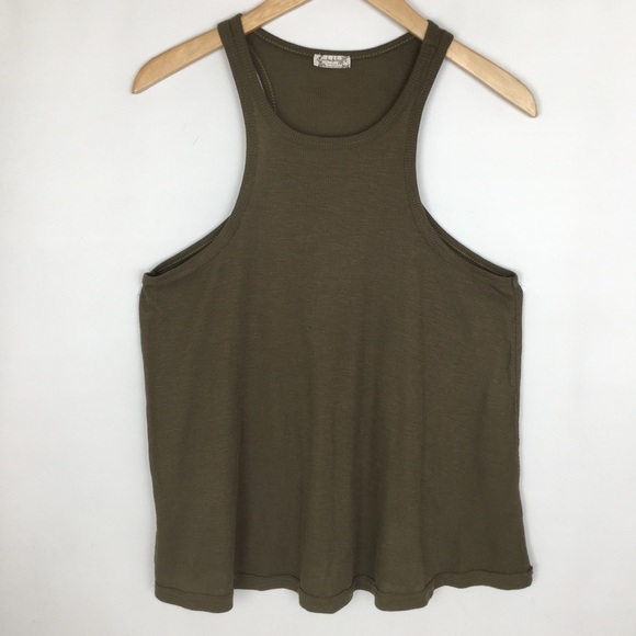 Intimately Free People Flowy Tank Top Ribbed High Neck Racer Back Trapeze Size S - Picture 5 of 13